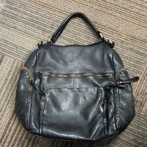 Lusher Quest Black Leather Women's Backpack